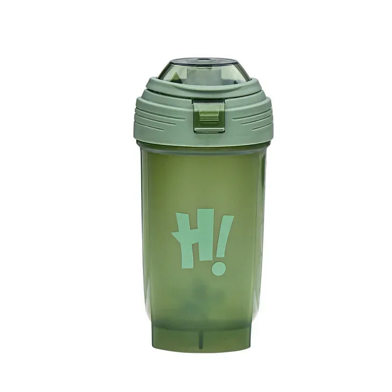 Portable 500ml Protein Powder Shaker Bottle Leak Proof Water Bottle for Gym Fitness Training Sport Shaker Mixing Cup with Scale