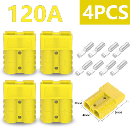 4Pcs Anderson Plug 50A/120A Anderson Connector Power 2 Pin Battery Charging Plug Connector.