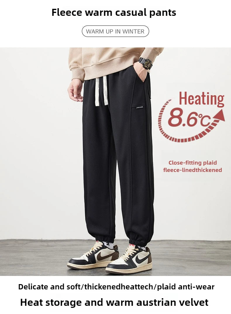 Winter Pants Men Stretch Fleece-lined Jogger Trouser Male Thick Warm Sport Large Size Big Plus 7XL Work Sportswear Sweatpant 8XL.