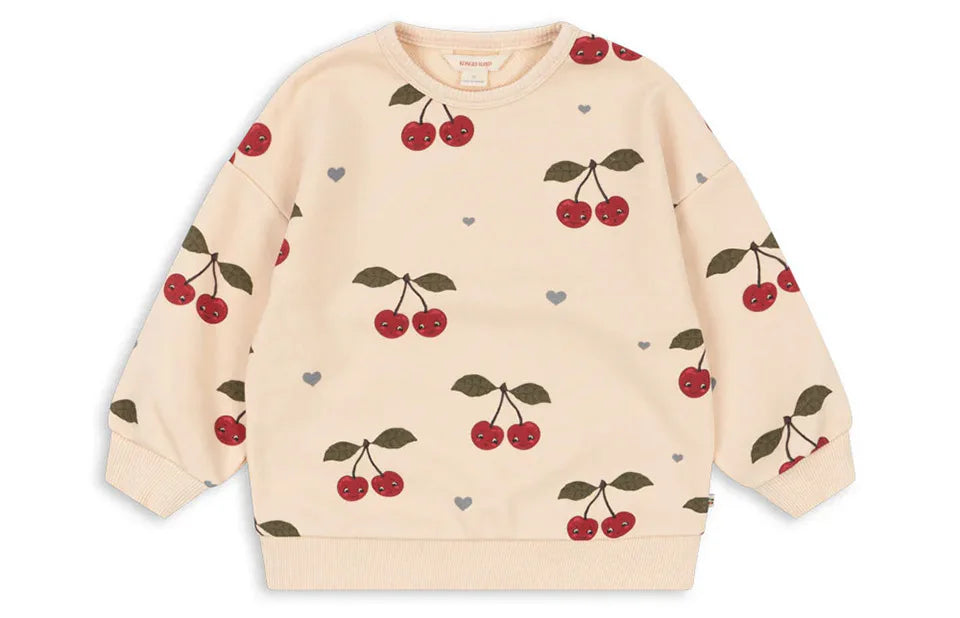 Konges Slojd AW Baby Girls Sweatshirts + Pants 2 Pcs Sets Lambswool Cherry Jackets Kids Clothes Girls Print Dresses Coats 1-9Yrs