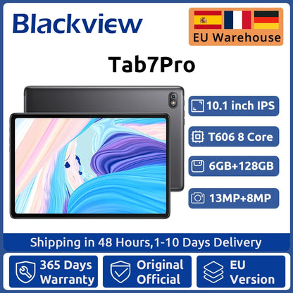 Blackview Tab 7 Pro Tablet Android 12 10.1Inch Touch Dual 4G LTE+5G WiFi 10GB+128GB 13MP+8MP 1920*1200 6580mAh Octa-Core.