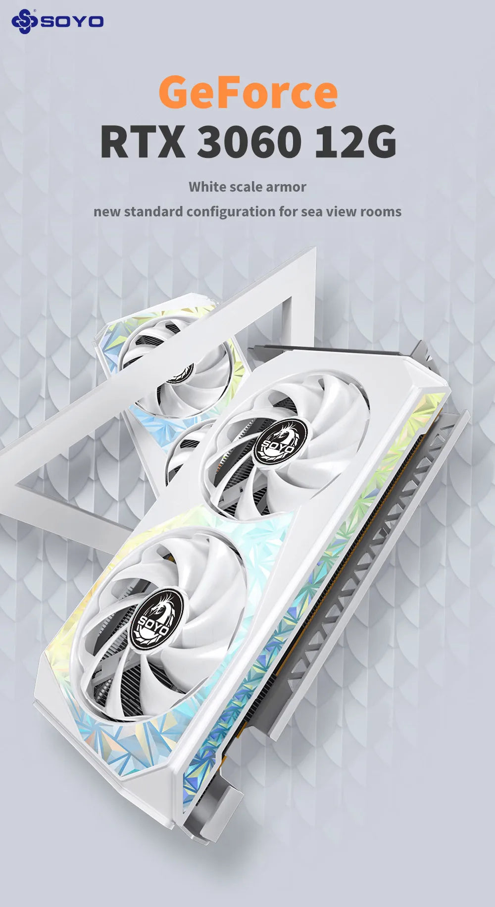 SOYO RTX 3060 12GB Graphics Card GDDR6 192Bit PCI Express 4.0 × 16 8Pin NVIDIA GPU Rtx 3060 Gaming Video Card Placa De Video.