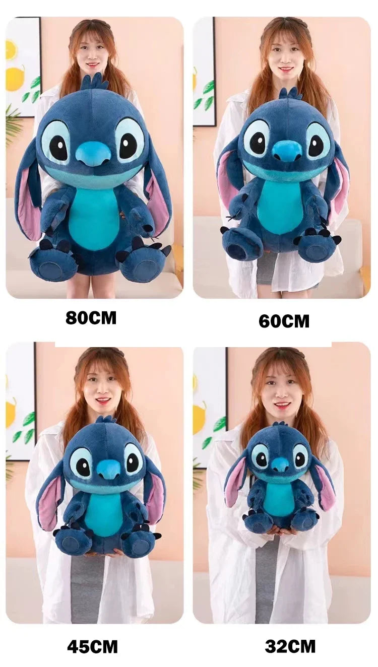 35-80CM Disney Lilo & Stitch Doll Cartoon Angel Plush Toy Cute Anime Soft Stuffed Kawaii Companion Children's Birthday Gift.