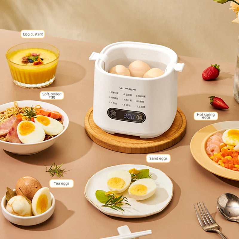 300W Electric Egg Boiler Breakfast Machine Multicooker Steamer Automatic Egg Cookers Home Egg Custard Steaming Cooker with Timer.