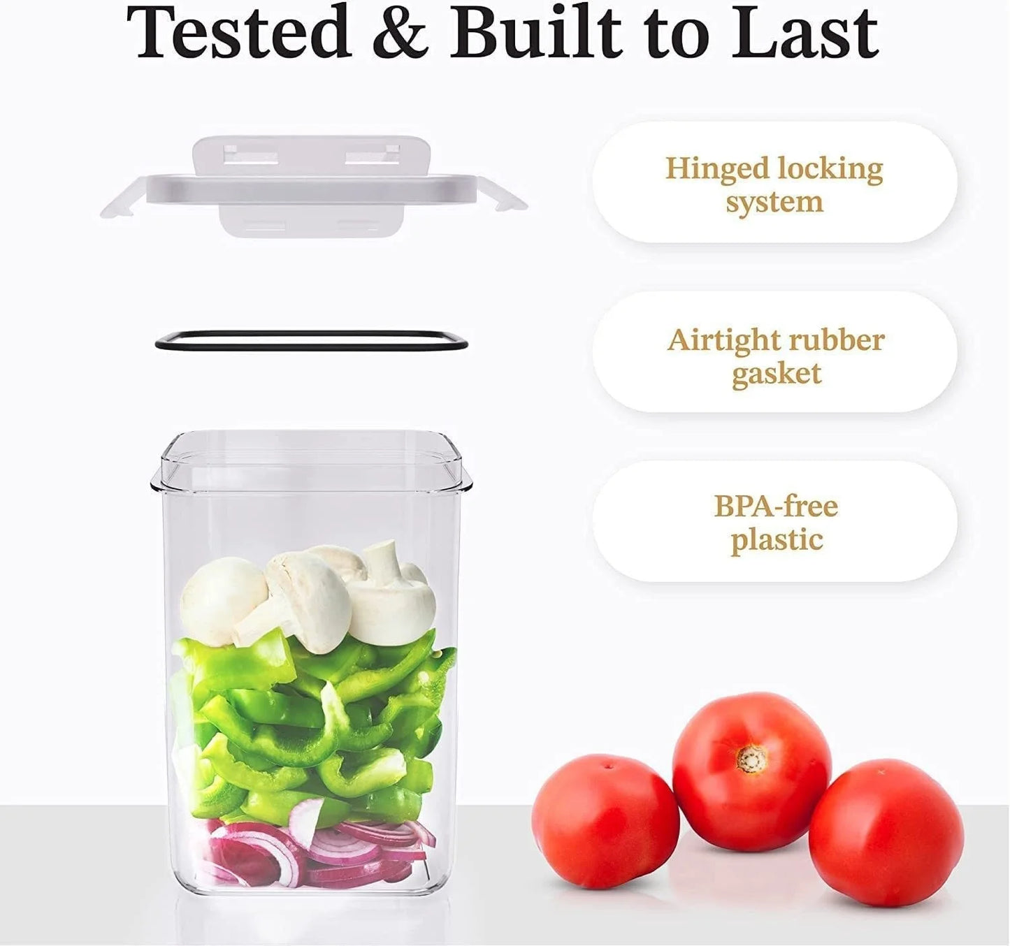 Airtight Food Storage Containers With Lids Thickened Transparent Square Jars For Kitchen Pantry Organization - Dry Food Cereal.