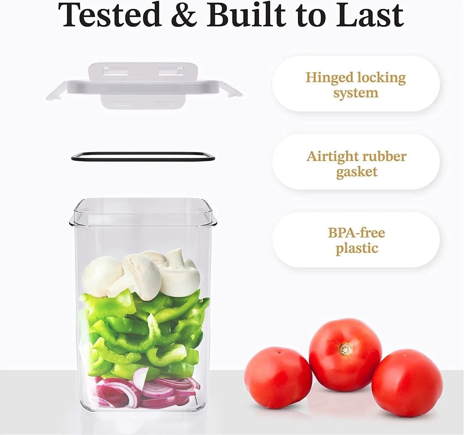 Airtight Food Storage Containers With Lids Thickened Transparent Square Jars For Kitchen Pantry Organization - Dry Food Cereal.