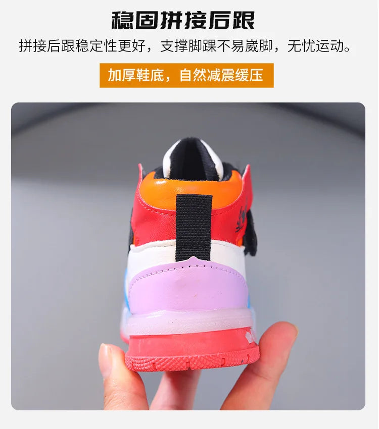 Disney Children's Sneaker Cute Minnie Mickey Cartoon Led Lighted Shoes for Kids Boys Girls Luminous Shoes Toddler Flash Lights.