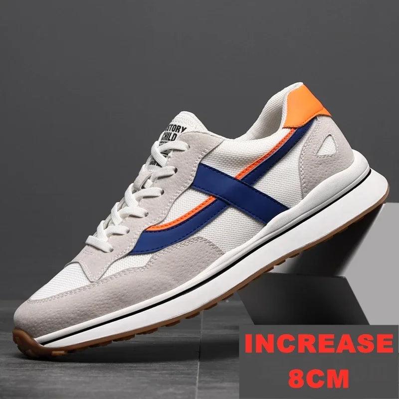 High Quality Flat/6/8 Cm Men Elevator Sneakers Summer Casual Trainers Height Increase Shoes Mesh Student Running Men Lift Shoes