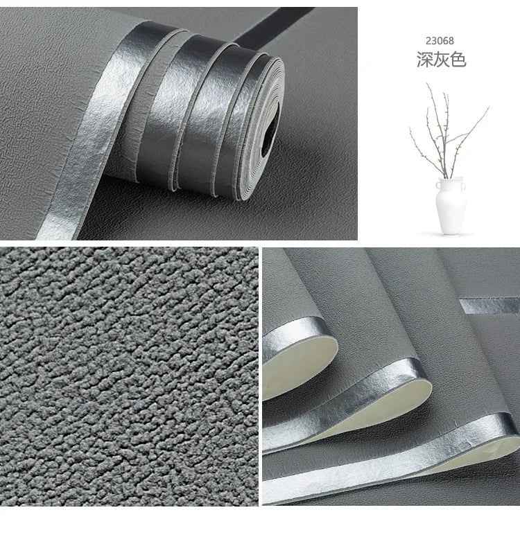 Hirschhaut Samt horizontal gestreifte Tapete Wohnzimmer Schlafzimmer gestreifte Film- und Fernsehwand 3D-Relief verdickte Tapete