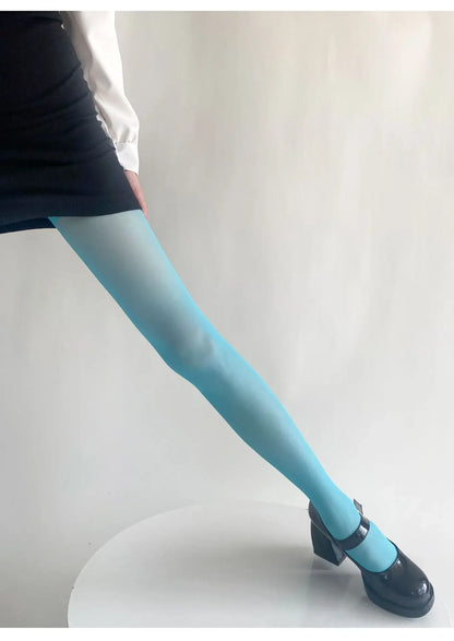 Blue Green Ultra-thin Nylon Thigh High Stockings Pantyhoses Women Sexy Women Tights Velvet Sexy Lingeries Hosiery Body Stockings