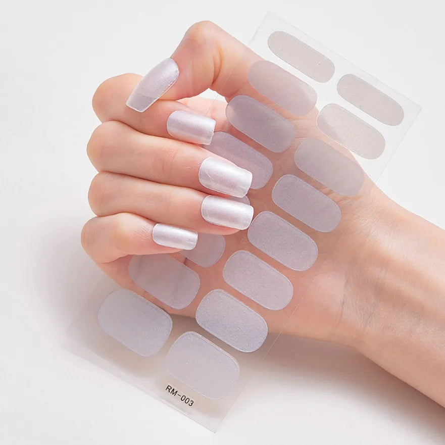 Glitter Gradient Full Cover Nail Art Stickers Fashion Silver Purple Nail Polish Strips DIY Waterproof Nail Foil Sticker Manicur.