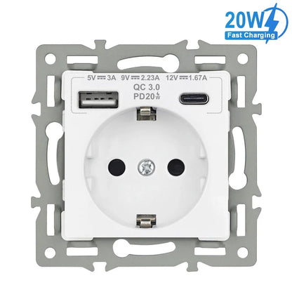 SRAN F6 Serie mehrere Rahmen Weiße Panel aus gehärtetem Glas, EU FR UN-Steckdosen und Schalter Dimmer-Lüfter-Fußlampe Rj45-Modul DIY