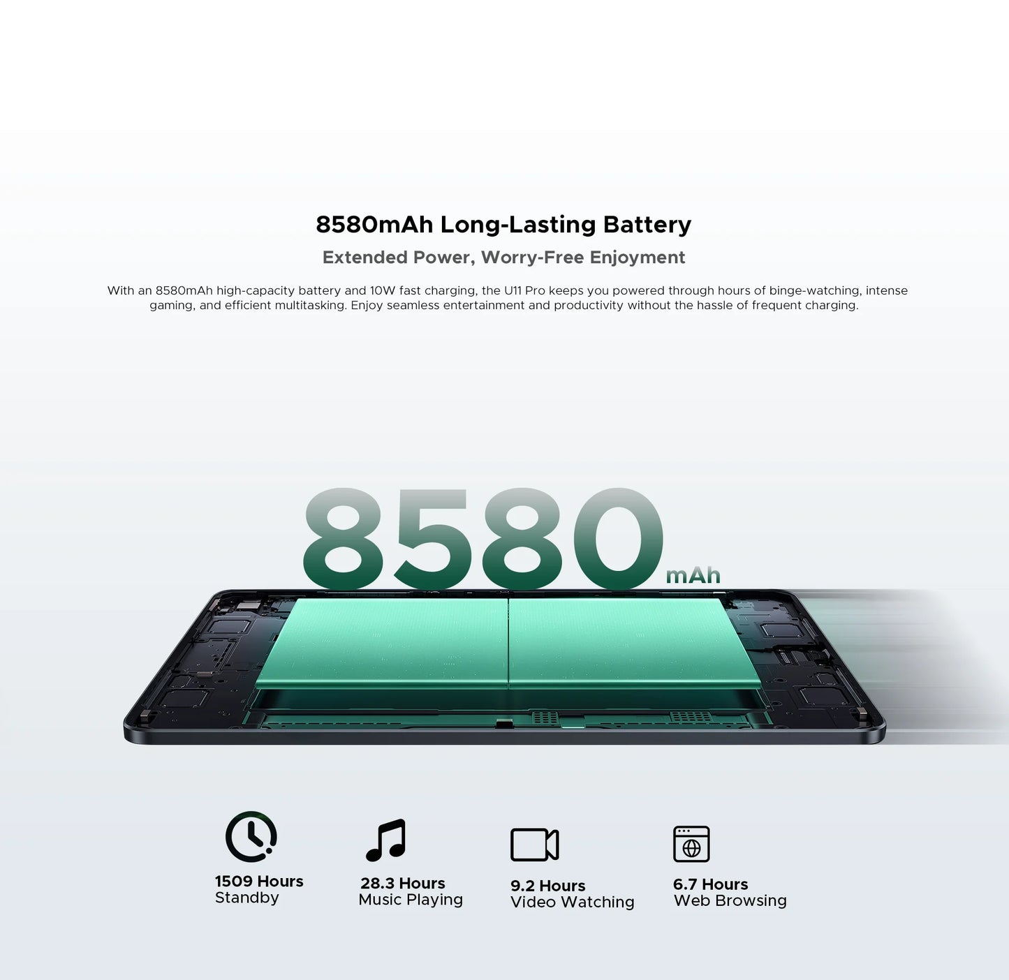 Global Version Doogee U11 Pro Android 15 Tablet Pc 11 Inch Ultra-Clear 90Hz Display 30Gb(6+24) 256Gb 8580Mah Battery Tablet