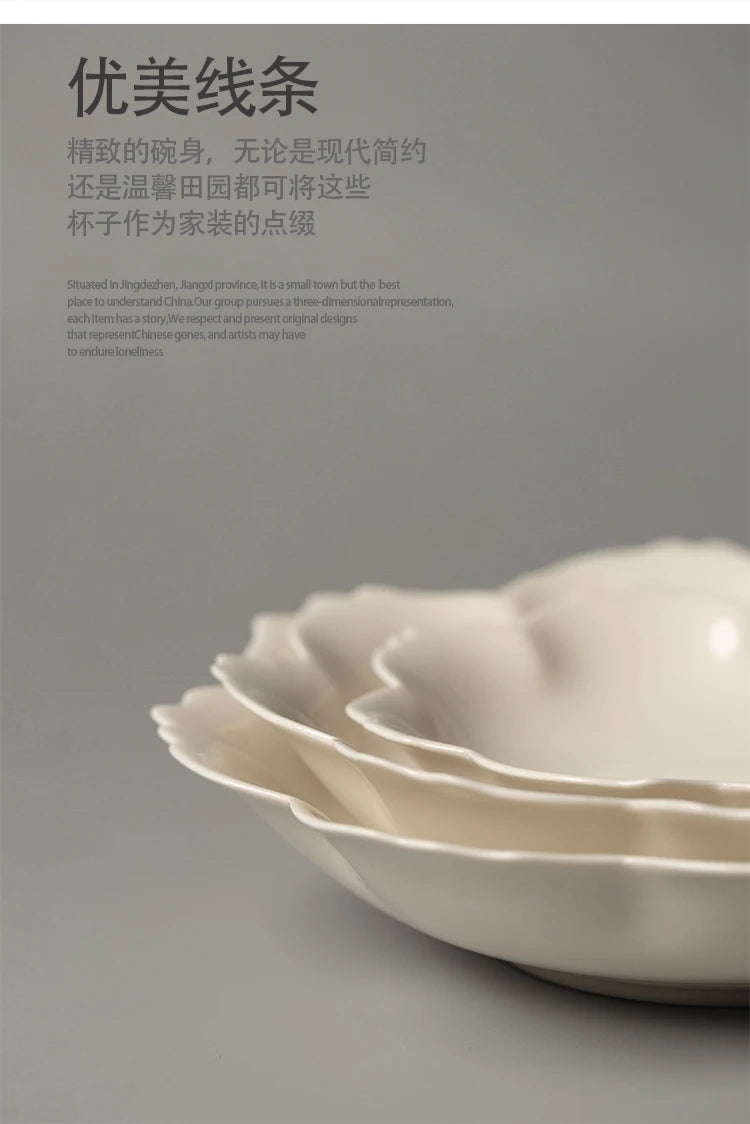 color petal household ceramic dish hotel restaurant tableware.