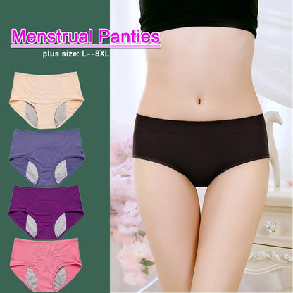 10pcs Leak Proof Menstrual Panties High Waist Women Period Underpants Plus Size 8XL Physiological Waterproof Briefs Wholesale.
