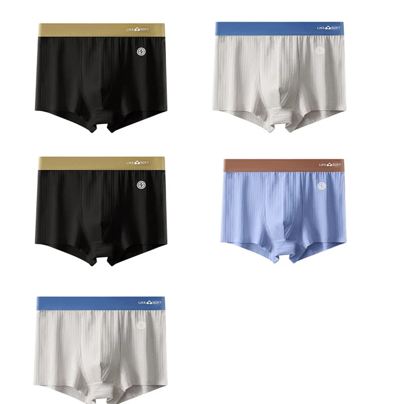 5-teilige gestreifte lustige Boxershorts für Herren, Unterwäsche, sexy Unterhose, Mann, männlich, Homme, U-konvexe Shorts, Dessous, Boxershorts, Höschen