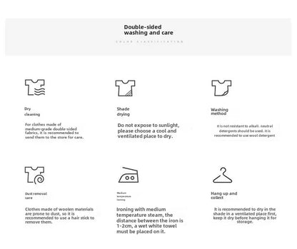 Modischer doppelseitiger Wollmantel für Damen, schmale Passform, mittellang, neue Herbst- und Winterkollektion, stilvoll.
