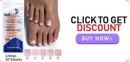 100pcs Fake Toenail Natural White Press On Toe Foot Full Cover Square Nails Art Tips Artificial Acrylic False Nail Manicure Tool.