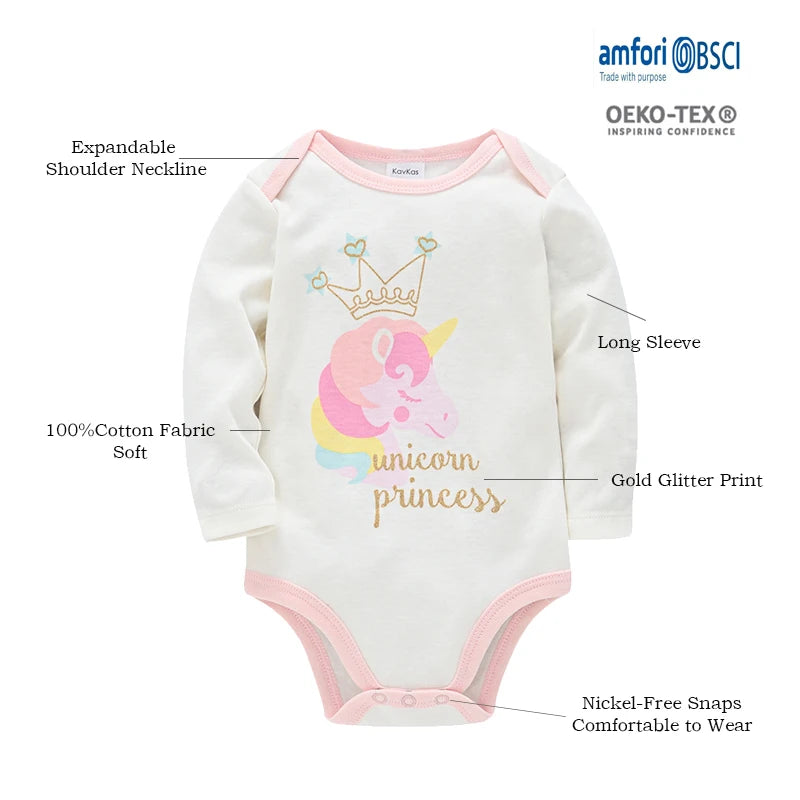 Kavkas Baby Mädchen Kleidung 100% Baumwolle Mädchen lRomper 0-12Months Neugeborenen Kostüm Cartoon Body Overall Für Bebe.