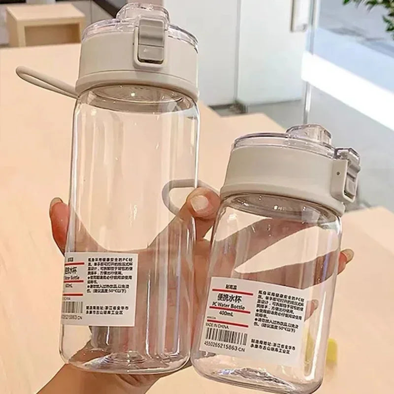 Portable Transparent Kawaii Water Bottle Sports Water Cup Plastic Handy Cup Outdoor Travel Office Essential Water Bottle ]Cup.