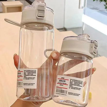 Portable Transparent Kawaii Water Bottle Sports Water Cup Plastic Handy Cup Outdoor Travel Office Essential Water Bottle ]Cup.