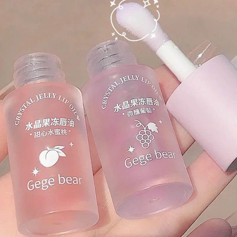 Crystal Jelly Lip Oil Hydrating Plumping Lip Coat Lipstick Moisturizing Mirror Lip Gloss Clear Lip Plumper Cosmetics Makeup.