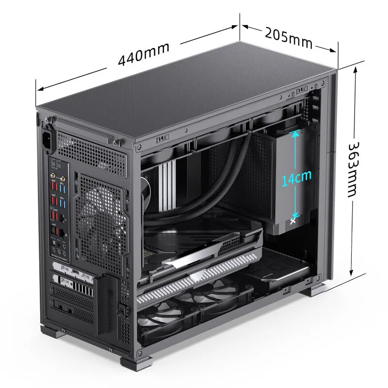 JONSBO Pinecone D31 M-ATX Computer Case Mesh Side Transparent ATX With Display Screen Games Chassis Support 360 Water Cooling.