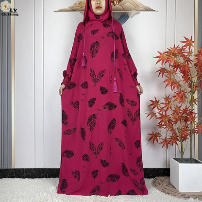 2025Hot Sales New Ramadan Muslim Double Hat Women Abaya Prayer Garment Islam Turkey Arabic Femme Abaya Prayer Kaftan Loose Robes