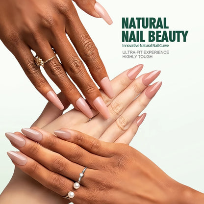 Nailpop 3-IN-1 Nude Natural Soft Nail Tips Set 140PCS Skin Tones Press on Nails Ultra-Fit Gel Nail Extensions Easy Manicure DIY.