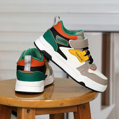 Autumn Children Sneaker Boys Sports Shoes Luxury Flat Sole PU Leather Kids Casual Skateboard Shoes Tennis Sneaker for Boy.