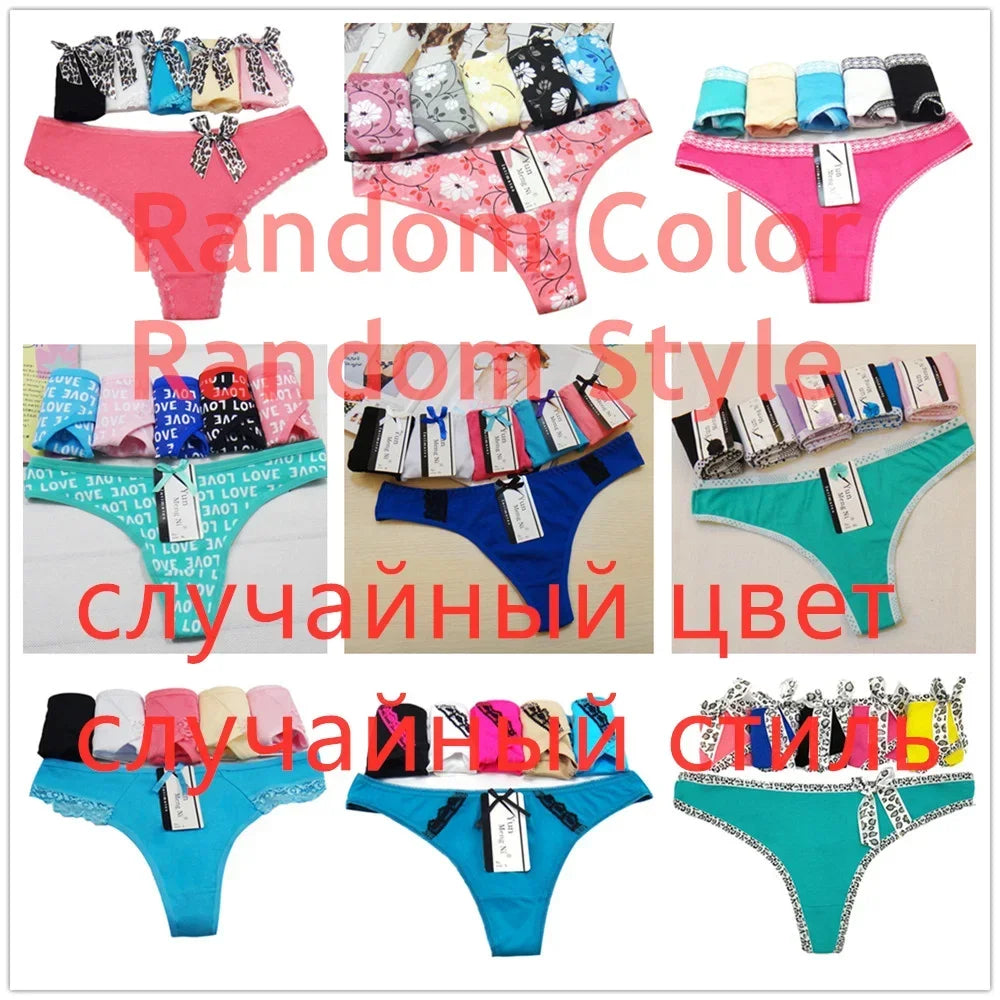 Ladies Cotton Thongs Panties Women Culottes Sexy G Strings Female Underwear Lingerie Comfort Soft Low Rise Tangas 5 pcs/lot.