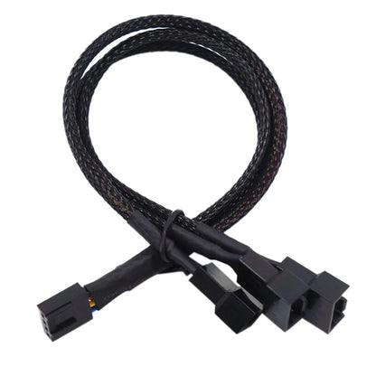 New 4 Pin Pwm Fan Cable 1 To 4/3/2/1 Ways Splitter Black Sleeved 27cm Extension Cable Connector Pwm Extension Cables.