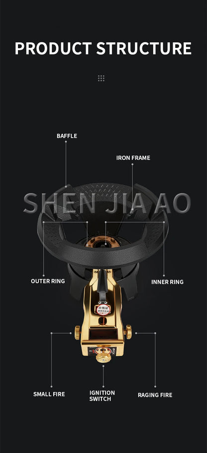 8#/10# Commercial High-pressure Gas Stove Single-hole High-pressure Liquefied Gas Stove for Hotel Restaurants.