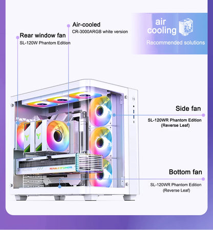 JONSBO TK-3 Desktop Chassis Curved Sea View Room Side Transparent ATX E-sports Case Double 360 Water Cooler Type-c Interface.