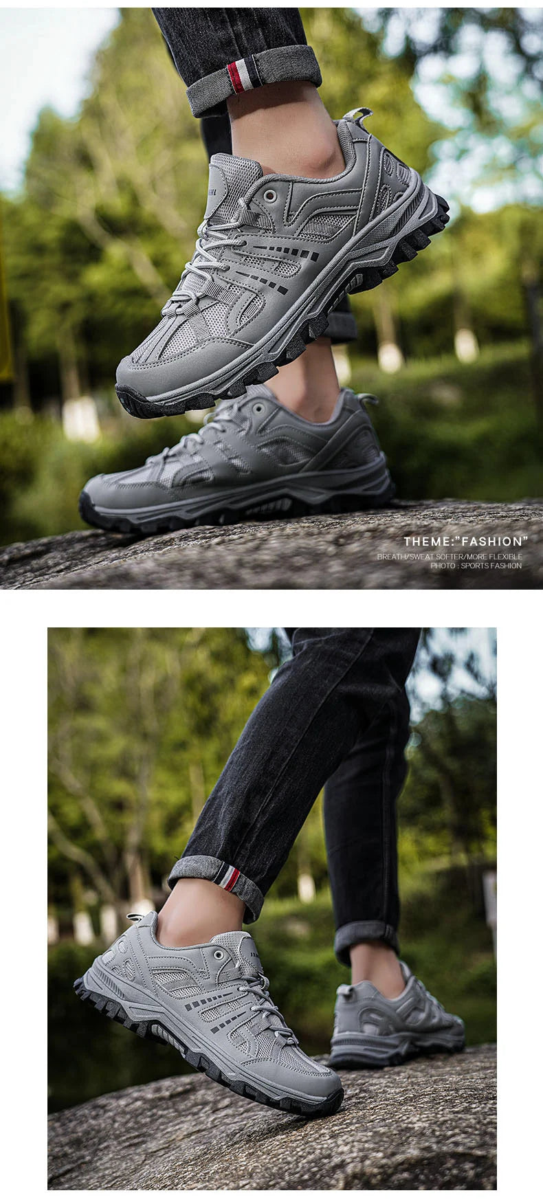 Men‘s Waterproof Hiking Shoes Outdoor Trainers Lace-up Climbing Shoes Women Trekking Sneakers Anti-slip  Tactical Sneaker.