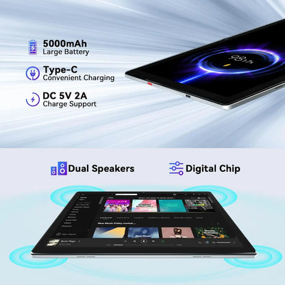 URAO MB1001 Android 13 Tablet 10 Inch 6GB RAM + 64GB ROM 128GB Expandable 5000mAh IPS Display 5G WiFi Dual Camera Tablet PC Gift.