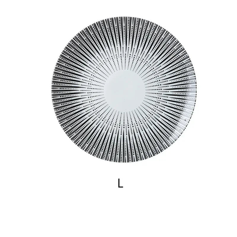 Geometric Design Gold Plating Meal Plate Porcelain Kitchen Dinner Plates Ceramics Food Tray Salad Dish 6/8/10 Inch 1Pcs