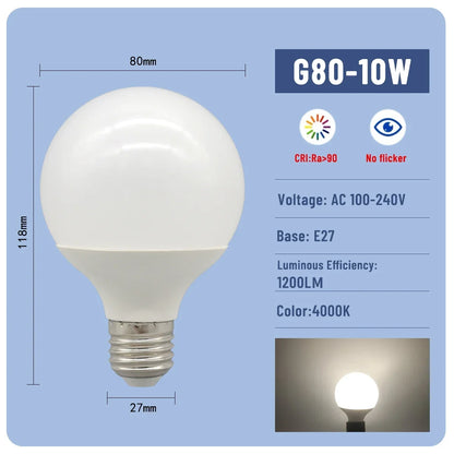 1-6PCS E27 Led-lampe 10W 15W 18W AC 220V 110V G80 G95 G120 energiesparende Globale Licht Lampada Ampulle led Lampe Eitelkeit Glühbirnen