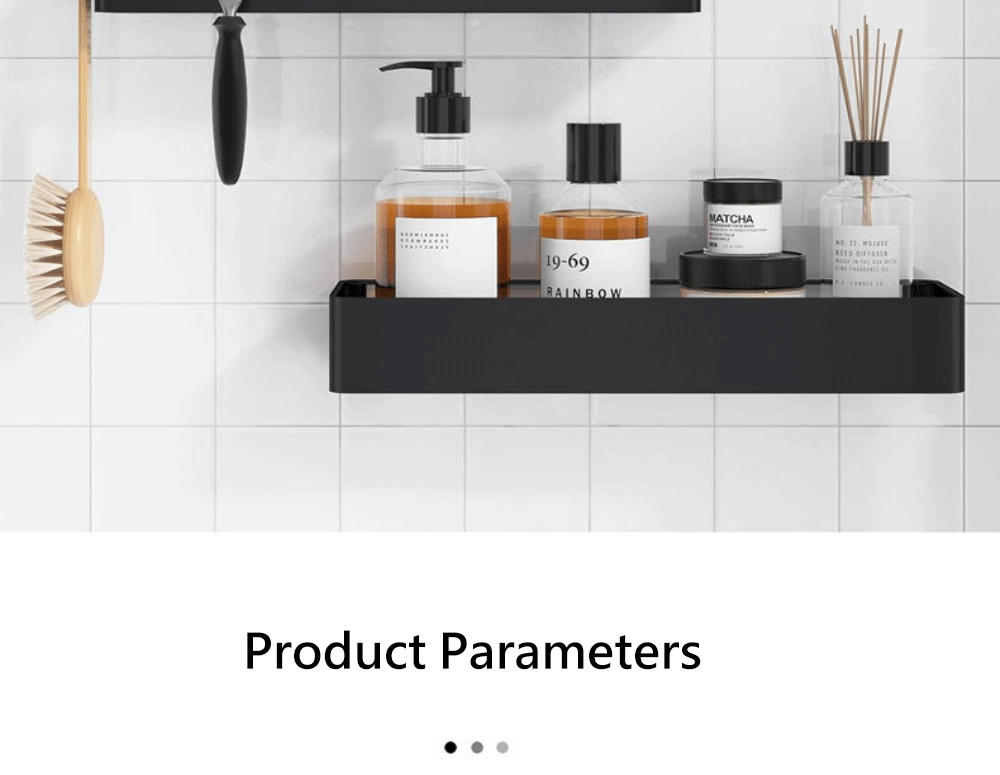 2 Packungen schwarzes Duschregal zur Wandmontage, Badezimmer-Organizer, Regal mit Haken, Küchendekoration, Regale an der Wand