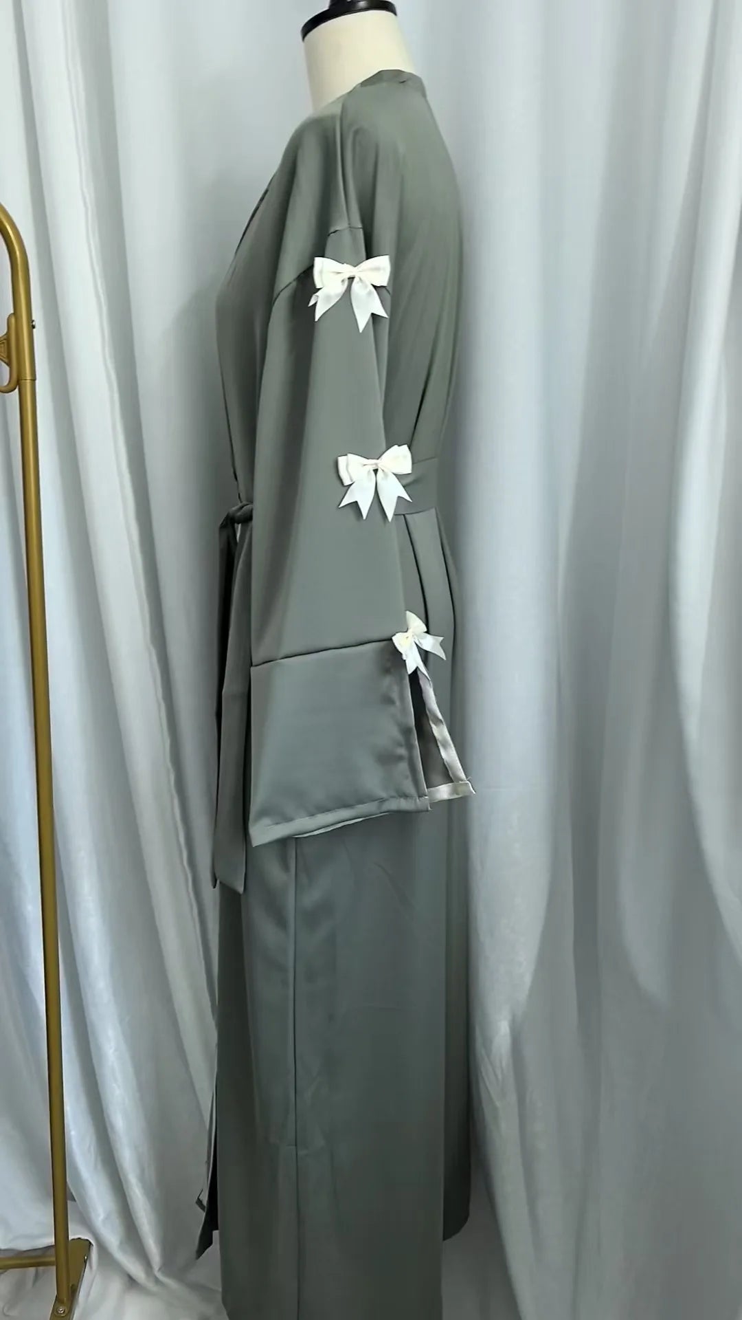 Eid Muslimischen Bogen Abaya Frauen Kleider Jalabiya Vestidos Largos Split Hülse Ramadan Marokko Dubai Lange Robe Party Islam Kaftan 2025.