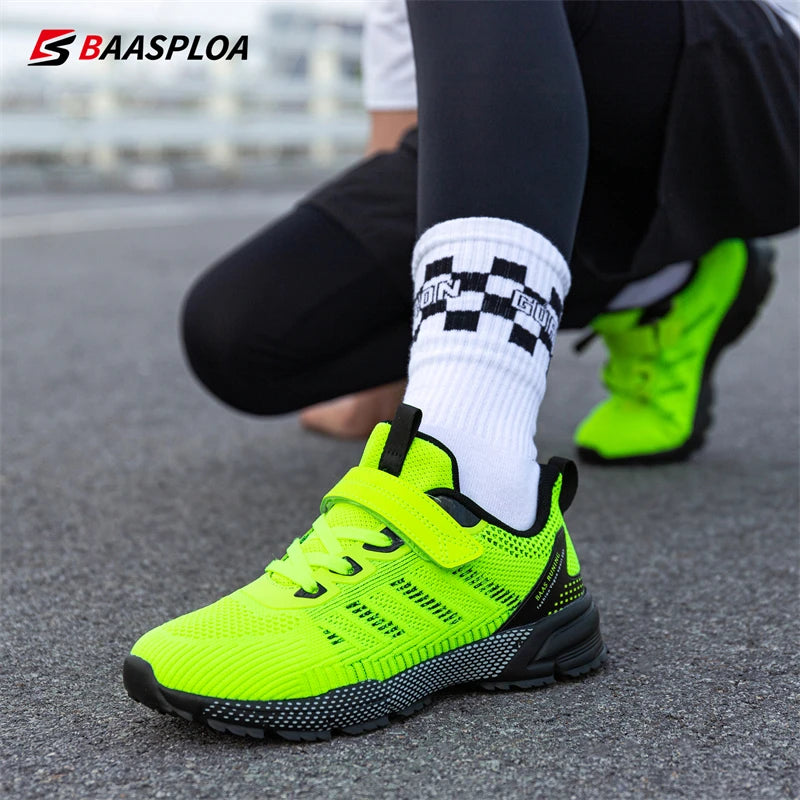 Baasploa Children Running Shoes Fashion Lightweight Boys Sport Sneakers Breathable Mesh Tenis School Shoes for Boys Kids Sneaker.