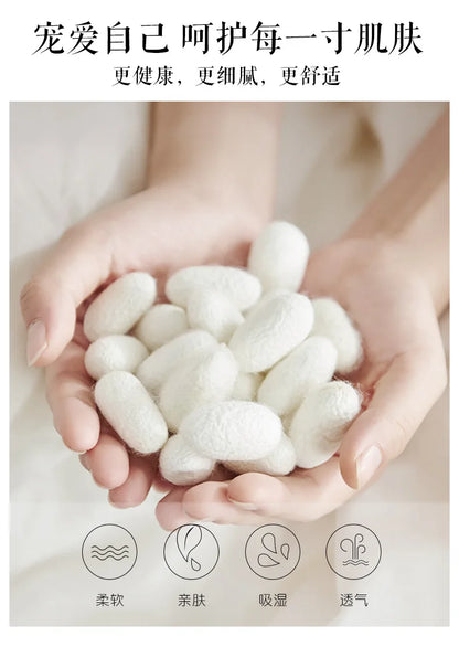 Women French Non-steel Ring Mulberry Silk Bra Thin Breathable Triangle Active Bra Girls' Bra 88% Mulberry Silk+12% Spandex.