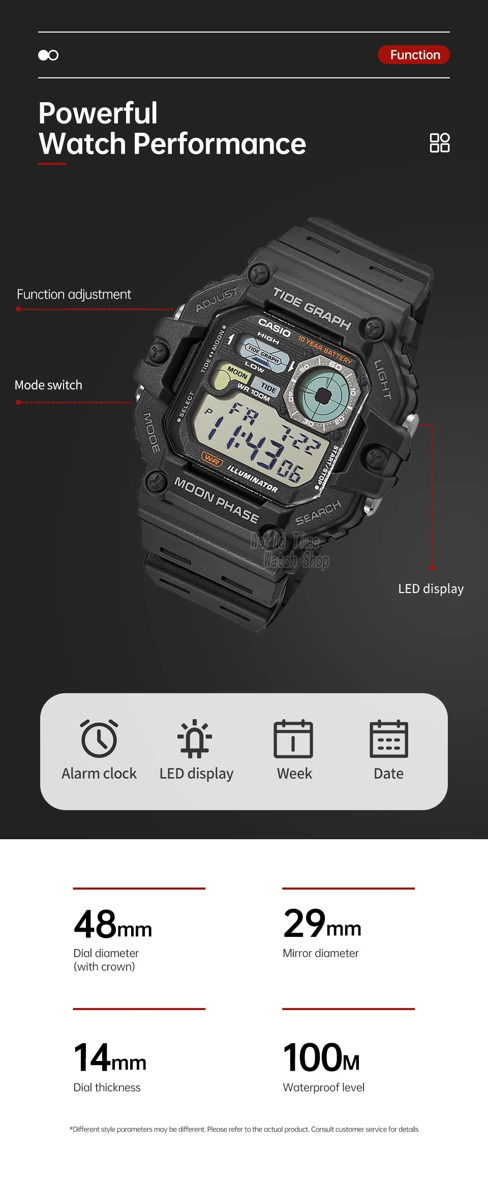 Casio Men's Watch Fashion Sports Outdoor Wristwatch Active Lifestyle Timepiece Casual Design WS-1700H series.