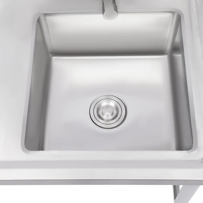 Küchenspüle mit 201 Stauraum, Edelstahlspüle mit Waschbecken, 100 x 60 x 93 cm, freistehendes kommerzielles Küchenspüle aus Edelstahl