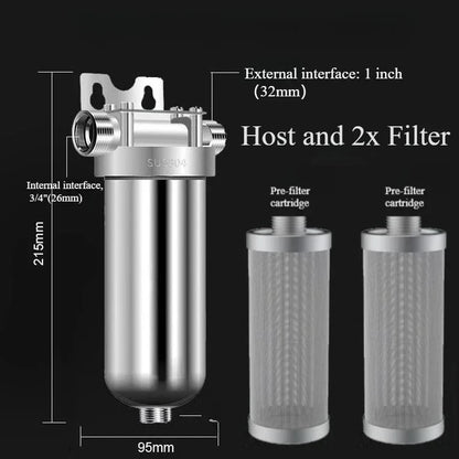 Pre filter household well water whole house household water purifier 304 stainless steel high flow backwashing water filter.