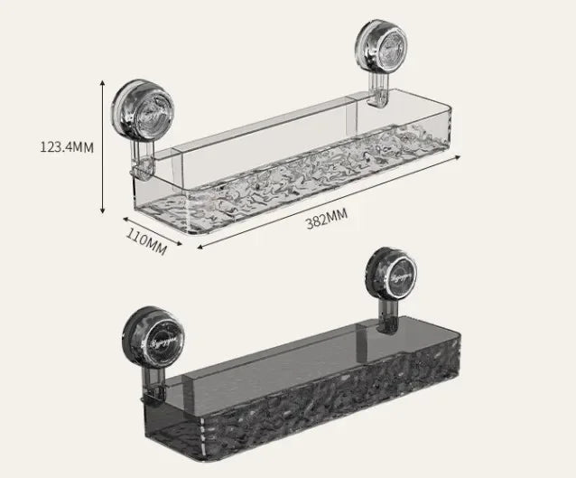 Wellpappe-Saugnapf-Aufbewahrungsregal für Badezimmer, Wandmontage, nicht stanzbar, Waschraum, Waschbecken, Waschbecken, Eck-Duschgel-Aufbewahrungsregal