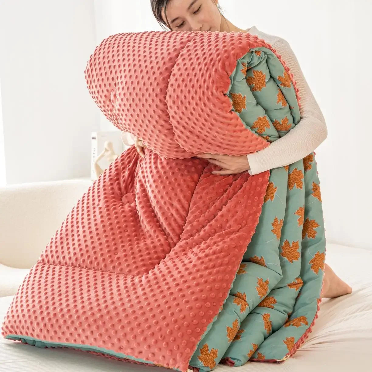 New A-class Retro Double Yarn Bean Velvet Winter Blanket Core, Fast Heating Warm Blanket, Four Seasons Spring and Autumn Quilt