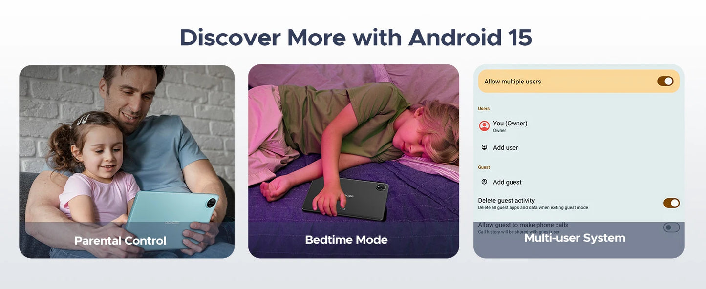 DOOGEE Tab A9 Pro Tablet 10.1" HD Display Android 15 20GB(4+16) 128GB 6580mAh Large Battery Dual Speakers Pad PC 2 In 1 Tablet