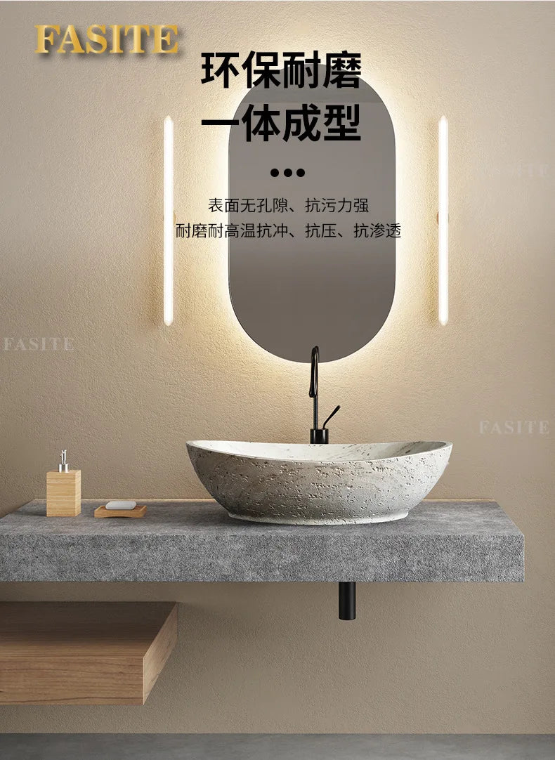 Direkt vom Hersteller integrierter Badezimmer-Haushaltsbalkon-Waschbecken Waschbecken Waschbecken Kunststein-Kunst-Tischwaschbecken