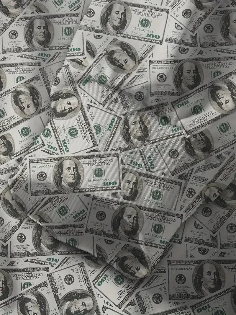 Dollar Pattern Printed Top Two Piece Men's Hooded Sweatshirt Banknote Printed Casual Hoodie Casual Fashion Sweatpants.